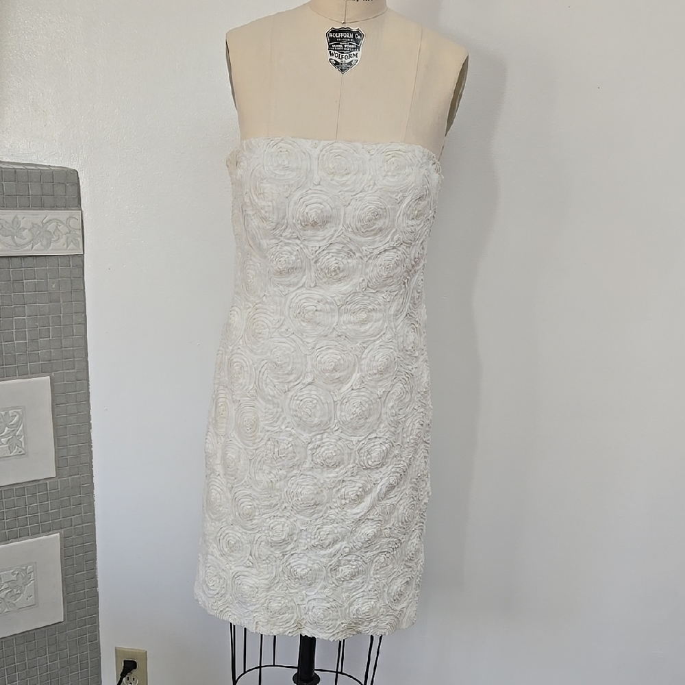 Calvin Klein White Strapless Sheath Dress